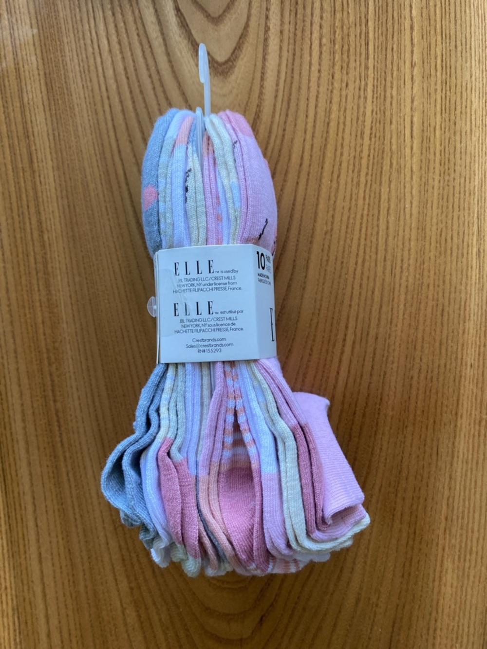 Elle Pink Floral No-Show Socks - Pack of 10 - Picture 4 of 4